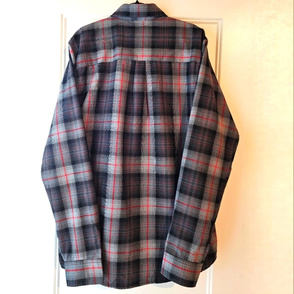 New DIXXON Barrett-Jackson Men's Black, Red and Gray Plaid Button Down Sz XLT - Picture 4 of 9